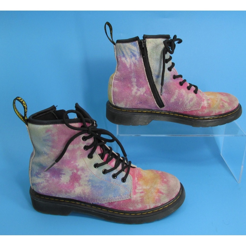 Doc Dr Martens 1460J Boots Rainbow US 5 Ladies 4 Mens Suede Tie Dye Lace Up 36EU